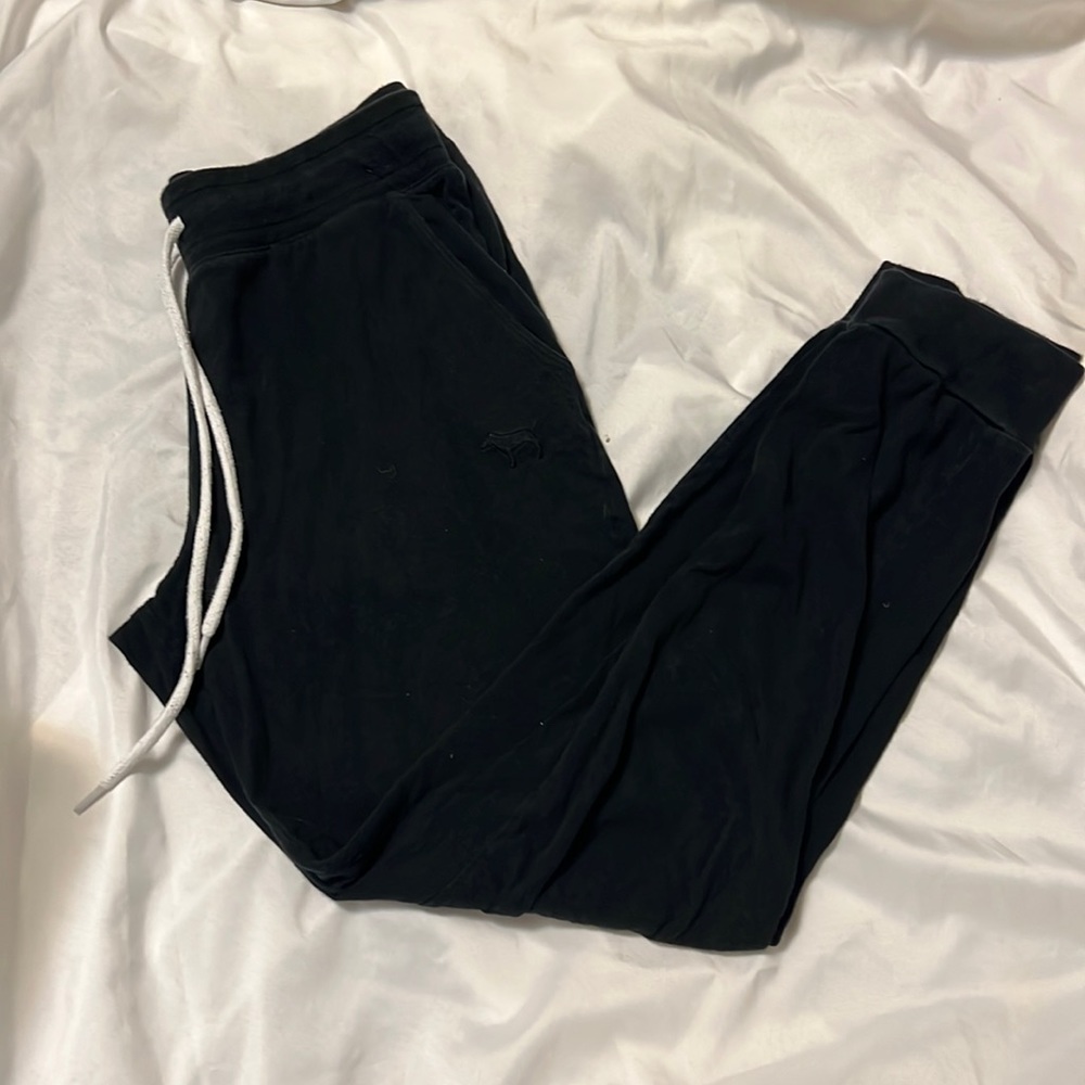 PINK black joggers size Medium